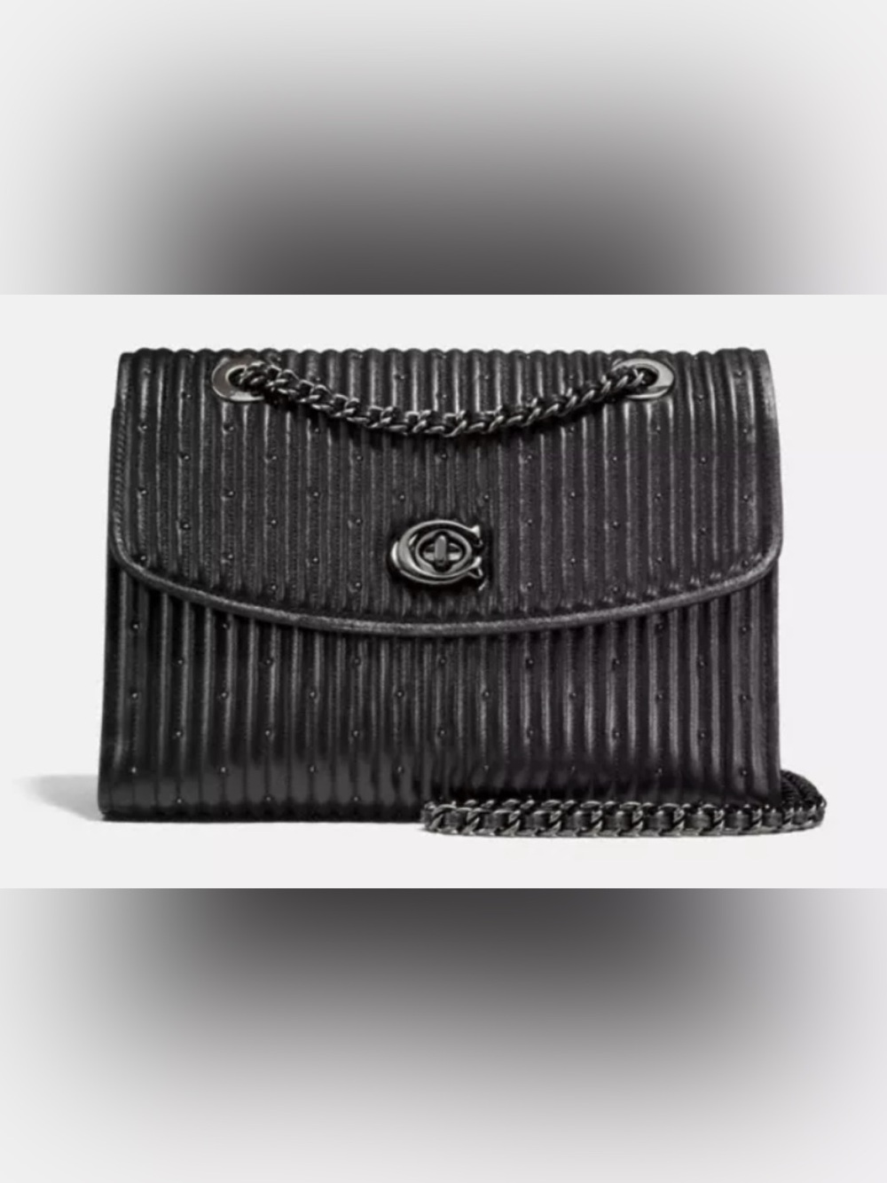 Coach Parker w/Quilting & Rivets/Black